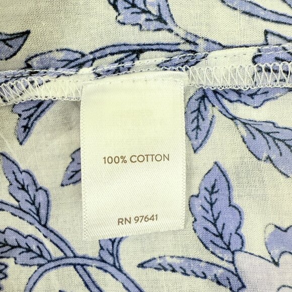 J.Jill Blue Floral Cotton Pintuck Popover 2X - Picture 6 of 9